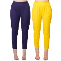 COMBO PACK BLUE YELLOW COTTON FLEX CASUAL PANTS JAIPUR