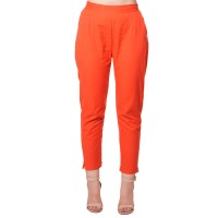 RED COTTON FLEX CASUAL PANT FOR WOMEN JAIPUR