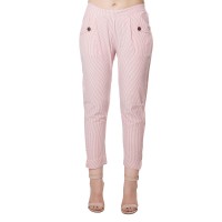 PINK WHITE COTTON STRIPED PANT FOR WOMEN JAIPUR 