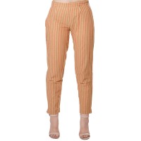 ORANGE GREY STRIPED COTTON PANT FOR WOMEN JAIPUR