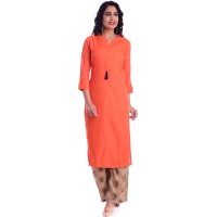 ORANGE RAYON OPEN NECK KURTI JAIPUR