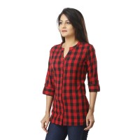 ASMANII FOR WOMEN RED CHECK CASUAL SHIRT JAIPUR